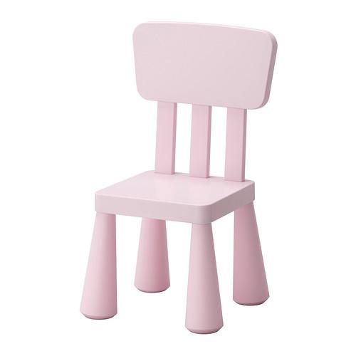 Ikea Mammut Silla infantil de plástico con respaldo alto para uso en interiores y exteriores rosa rosa 
