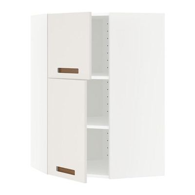 МЕТОД Угловой навесной шкаф+полки/2дверцы - Мэрста белый, белый