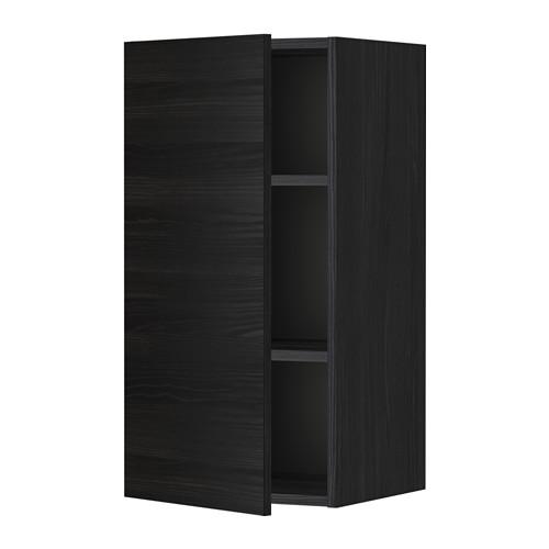 МЕТОД Шкаф навесной с полкой - под дерево черный, Тингсрид под дерево черный, 40x80 см
