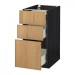 МЕТОД / ФОРВАРА Напольный шкаф с 3 ящиками - 40x60 см, Экестад дуб, под дерево черный МЕТОД / ФОРВАРА Напольный шкаф с 3 ящиками - 40x60 см, Экестад дуб, под дерево черный