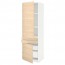 МЕТОД / МАКСИМЕРА Выс шкаф+полки/4 ящк/2двр/2фрнт - белый, Аскерсунд под светлый ясень