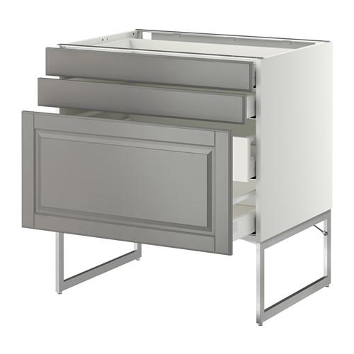 МЕТОД / МАКСИМЕРА Напольн шкаф 3фронт пнл/2низ/2ср ящ - белый, Будбин серый, 80x60x60 см МЕТОД / МАКСИМЕРА Напольн шкаф 3фронт пнл/2низ/2ср ящ - белый, Будбин серый, 80x60x60 см