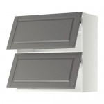 METOD навесной шкаф/2 дверцы, горизонтал белый/Будбин серый 80x38.9x80 cm