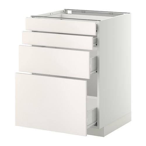 МЕТОД / ФОРВАРА Напольн шкаф 4 фронт панели/4 ящика - белый, Веддинге белый, 60x60 см МЕТОД / ФОРВАРА Напольн шкаф 4 фронт панели/4 ящика - белый, Веддинге белый, 60x60 см