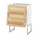 МЕТОД / МАКСИМЕРА Нплн шк 3 фрнт/3 средн ящика - белый, Торхэмн естественный ясень, 60x37x60 см МЕТОД / МАКСИМЕРА Нплн шк 3 фрнт/3 средн ящика - белый, Торхэмн естественный ясень, 60x37x60 см