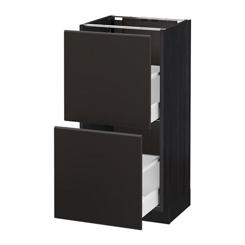 МЕТОД / МАКСИМЕРА Напольный шкаф с 2 ящиками - под дерево черный, Кунгсбакка антрацит, 40x37 см МЕТОД / МАКСИМЕРА Напольный шкаф с 2 ящиками - под дерево черный, Кунгсбакка антрацит, 40x37 см