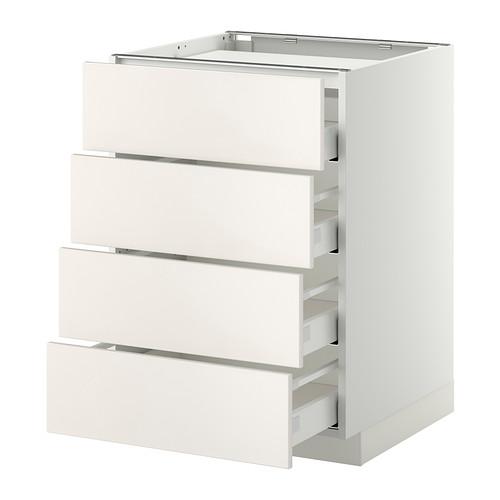 МЕТОД / МАКСИМЕРА Напольн шкаф/4фронт пнл/4ящика - белый, Веддинге белый, 60x60 см МЕТОД / МАКСИМЕРА Напольн шкаф/4фронт пнл/4ящика - белый, Веддинге белый, 60x60 см