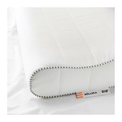 Ikea ROLLEKA White Memory Foam Pillowcase Cover 13x20" Cover Only 200 Thread Ct 