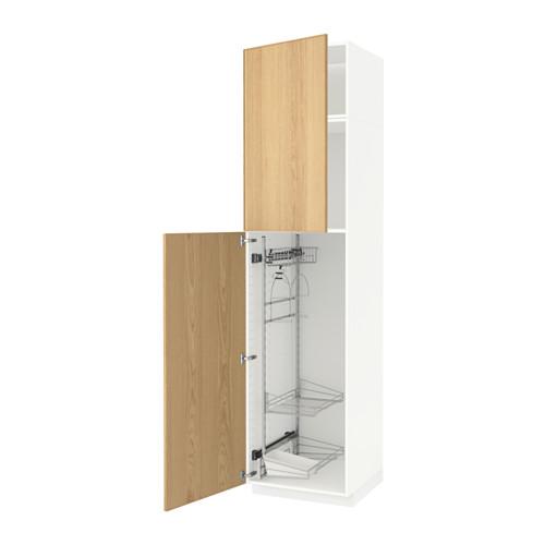МЕТОД Выс шк с отд д/акс д/убрк - белый, Экестад дуб, 60x60x240 см МЕТОД Выс шк с отд д/акс д/убрк - белый, Экестад дуб, 60x60x240 см