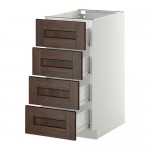 МЕТОД / ФОРВАРА Напольн шкаф 4 фронт панели/4 ящика - белый, Эдсерум под дерево коричневый, 40x60 см МЕТОД / ФОРВАРА Напольн шкаф 4 фронт панели/4 ящика - белый, Эдсерум под дерево коричневый, 40x60 см