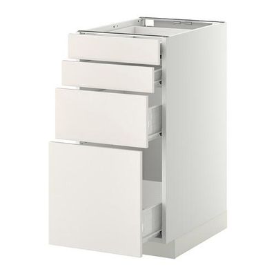 МЕТОД / ФОРВАРА Напольн шкаф 4 фронт панели/4 ящика - 40x60 см, Веддинге белый, белый МЕТОД / ФОРВАРА Напольн шкаф 4 фронт панели/4 ящика - 40x60 см, Веддинге белый, белый