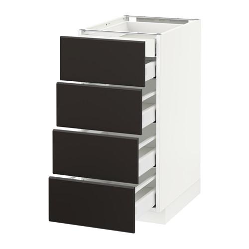 МЕТОД / МАКСИМЕРА Нплн шк 4фрнт/2нзк/3срд ящ - белый, Кунгсбакка антрацит, 40x60 см МЕТОД / МАКСИМЕРА Нплн шк 4фрнт/2нзк/3срд ящ - белый, Кунгсбакка антрацит, 40x60 см