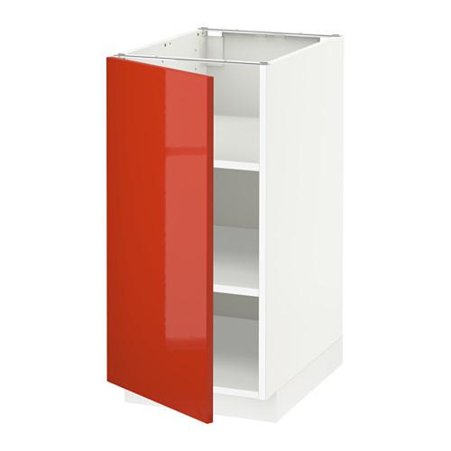МЕТОД Напольный шкаф с полками - белый, Ерста глянцевый оранжевый, 40x60 см МЕТОД Напольный шкаф с полками - белый, Ерста глянцевый оранжевый, 40x60 см