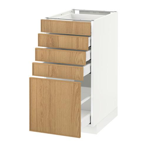 МЕТОД / МАКСИМЕРА Напольный шкаф с 5 ящиками - белый, Экестад дуб, 40x60 см МЕТОД / МАКСИМЕРА Напольный шкаф с 5 ящиками - белый, Экестад дуб, 40x60 см