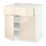 МЕТОД / МАКСИМЕРА Нплн шк д/врч пнл/ящ/плк/2дв - 80x60 см, Рингульт глянцевый кремовый, белый