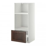 МЕТОД / ФОРВАРА Высокий шкаф с ящиком д/духовки/СВЧ - белый, Эдсерум под дерево коричневый МЕТОД / ФОРВАРА Высокий шкаф с ящиком д/духовки/СВЧ - белый, Эдсерум под дерево коричневый