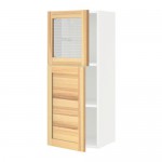 МЕТОД Навесн шкаф/полки/дверь/стекл дверь - белый, Торхэмн естественный ясень МЕТОД Навесн шкаф/полки/дверь/стекл дверь - белый, Торхэмн естественный ясень