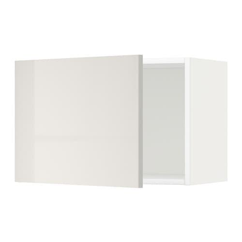 МЕТОД Шкаф навесной - белый, Рингульт глянцевый светло-серый, 60x40 см
