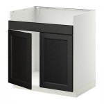 МЕТОД Напольн шкаф д двойн мойки ДУМШЁ - Лаксарби черно-коричневый, белый