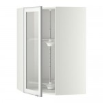 МЕТОД Углов навесн шк с врщ скц/сткл дв - белый, Ютис матовое стекло/алюминий, 68x100 см МЕТОД Углов навесн шк с врщ скц/сткл дв - белый, Ютис матовое стекло/алюминий, 68x100 см