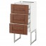 МЕТОД / МАКСИМЕРА Напольн шкаф 3фронт пнл/2низ/2ср ящ - белый, Филипстад коричневый, 40x37x60 см