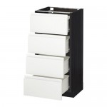 МЕТОД / ФОРВАРА Напольн шкаф 4 фронт панели/4 ящика - под дерево черный, Воксторп белый, 40x37 см МЕТОД / ФОРВАРА Напольн шкаф 4 фронт панели/4 ящика - под дерево черный, Воксторп белый, 40x37 см