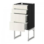 МЕТОД / ФОРВАРА Нплн шк 4 фронт/2 низк/2средн ящ - 40x37x60 см, Росдаль белый ясень, под дерево черный