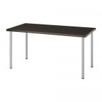ADILS/LINNMON стол черно-коричневый/серебристый