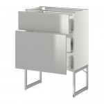 МЕТОД / ФОРВАРА Наполн шк 2 фрнт/3 средн ящ - 60x37x60 см, Гревста нержавеющ сталь, белый МЕТОД / ФОРВАРА Наполн шк 2 фрнт/3 средн ящ - 60x37x60 см, Гревста нержавеющ сталь, белый