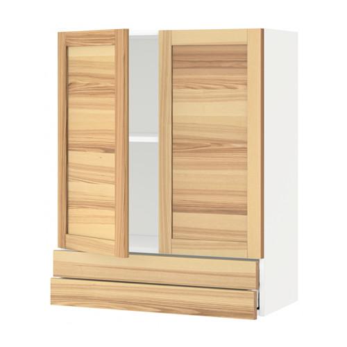 МЕТОД / МАКСИМЕРА Навесной шкаф/2дверцы/2ящика - белый, Торхэмн естественный ясень, 80x100 см МЕТОД / МАКСИМЕРА Навесной шкаф/2дверцы/2ящика - белый, Торхэмн естественный ясень, 80x100 см