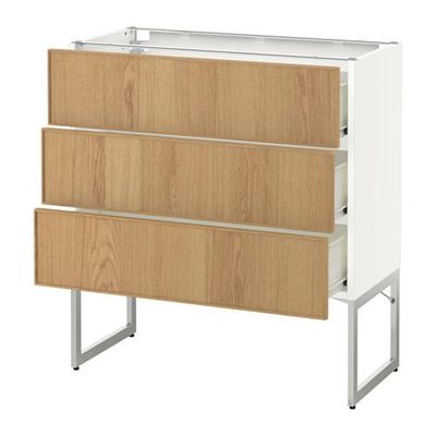 МЕТОД / ФОРВАРА Нплн шк 3 фрнт/3 средн ящика - 80x37x60 см, Экестад дуб, белый МЕТОД / ФОРВАРА Нплн шк 3 фрнт/3 средн ящика - 80x37x60 см, Экестад дуб, белый