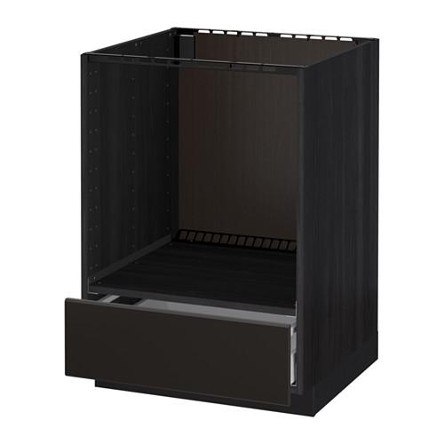 МЕТОД / МАКСИМЕРА Напольный шкаф д/духовки, с ящиком - под дерево черный, Кунгсбакка антрацит