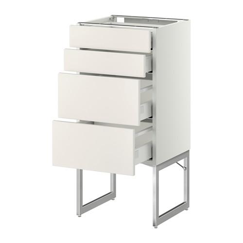 МЕТОД / МАКСИМЕРА Нплн шк 4 фронт/2 низк/2средн ящ - белый, Веддинге белый, 40x37x60 см