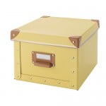 ФЬЕЛЛА Коробка с крышкой - желтый, 22x26x16 см