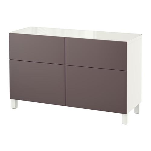 БЕСТО Комбинация для хранения с ящиками - белый/Вальвикен темно-коричневый, направляющие ящика,нажимные БЕСТО Комбинация для хранения с ящиками - белый/Вальвикен темно-коричневый, направляющие ящика,нажимные