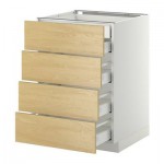 МЕТОД / МАКСИМЕРА Нплн шк 4фрнт/2нзк/3срд ящ - 60x60 см, Тингсрид под березу, белый МЕТОД / МАКСИМЕРА Нплн шк 4фрнт/2нзк/3срд ящ - 60x60 см, Тингсрид под березу, белый