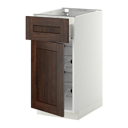 МЕТОД / ФОРВАРА Напольн шкаф с пров корз/ящ/дверью - белый, Эдсерум под дерево коричневый, 40x60 см МЕТОД / ФОРВАРА Напольн шкаф с пров корз/ящ/дверью - белый, Эдсерум под дерево коричневый, 40x60 см