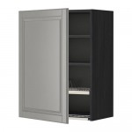 METOD шкаф навесной с сушкой черный/Будбин серый 60x80 см