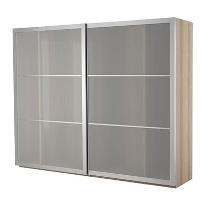 ПАКС Гардероб с раздвижными дверьми - дубовый шпон, беленый, 250x66x236 см ПАКС Гардероб с раздвижными дверьми - дубовый шпон, беленый, 250x66x236 см