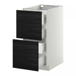 МЕТОД / ФОРВАРА Напольн шкаф 2 фронт пнл/4 средн ящ - белый, Тингсрид под дерево черный, 40x60 см МЕТОД / ФОРВАРА Напольн шкаф 2 фронт пнл/4 средн ящ - белый, Тингсрид под дерево черный, 40x60 см