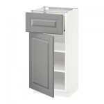 МЕТОД / ФОРВАРА Напольный шкаф с ящиком/дверью - 40x37 см, Будбин серый, белый МЕТОД / ФОРВАРА Напольный шкаф с ящиком/дверью - 40x37 см, Будбин серый, белый