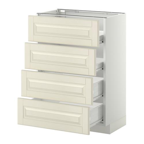 МЕТОД / ФОРВАРА Напольн шкаф 4 фронт панели/4 ящика - белый, Будбин белый с оттенком, 60x37 см МЕТОД / ФОРВАРА Напольн шкаф 4 фронт панели/4 ящика - белый, Будбин белый с оттенком, 60x37 см