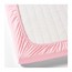 LEN простыня натяжн для кроватки белый/розовый