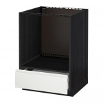 МЕТОД / МАКСИМЕРА Напольный шкаф д/духовки, с ящиком - под дерево черный, Воксторп белый