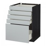 МЕТОД / ФОРВАРА Напольный шкаф с 5 ящиками - 60x60 см, Веддинге серый, под дерево черный МЕТОД / ФОРВАРА Напольный шкаф с 5 ящиками - 60x60 см, Веддинге серый, под дерево черный