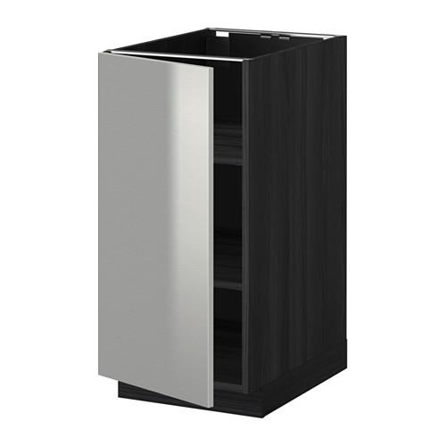 METOD напольный шкаф с полками черный/Гревста нержавеющ сталь 40x60 см METOD напольный шкаф с полками черный/Гревста нержавеющ сталь 40x60 см