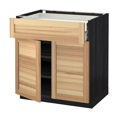 МЕТОД / ФОРВАРА Напольный шкаф/2дверцы/2ящика - под дерево черный, Торхэмн естественный ясень МЕТОД / ФОРВАРА Напольный шкаф/2дверцы/2ящика - под дерево черный, Торхэмн естественный ясень