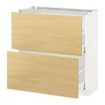МЕТОД / МАКСИМЕРА Напольный шкаф с 2 ящиками - 80x37 см, Тингсрид под березу, белый МЕТОД / МАКСИМЕРА Напольный шкаф с 2 ящиками - 80x37 см, Тингсрид под березу, белый
