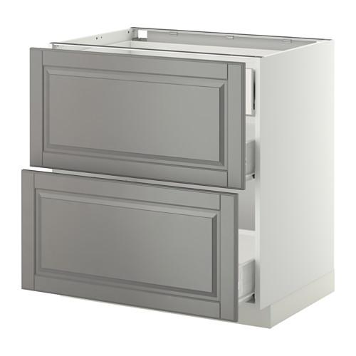 МЕТОД / ФОРВАРА Наполн шк 2 фрнт/3 средн ящ - белый, Будбин серый, 80x60 см МЕТОД / ФОРВАРА Наполн шк 2 фрнт/3 средн ящ - белый, Будбин серый, 80x60 см