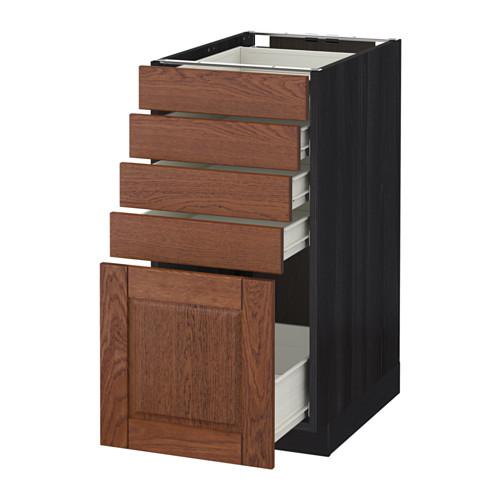 МЕТОД / ФОРВАРА Напольный шкаф с 5 ящиками - 40x60 см, Филипстад коричневый, под дерево черный